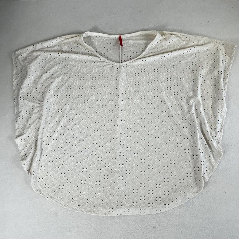Plus Ivory Eyelet Dolman Sleeve V-Neck Blouse Top 1X MT105015X